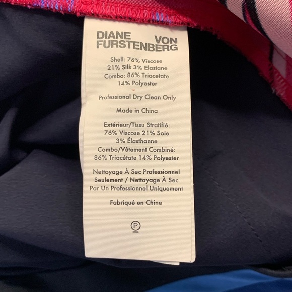 Diane von Furstenberg Women's floral , wide leg pink pants.  Size 4 - Picture 11 of 14